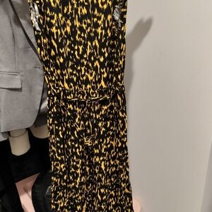 Yellow and Black Patterned Dress